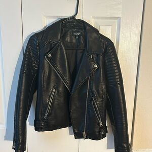 Topshop black leather jacket. U.S. size 2